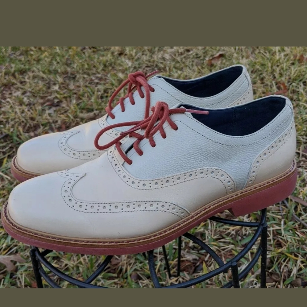Cole Haan Great Jones White Wingtip Oxford Shoes